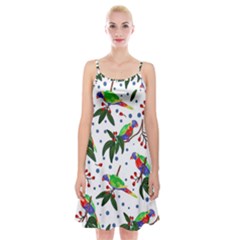 Seamless-pattern-with-parrot Spaghetti Strap Velvet Dress by nate14shop