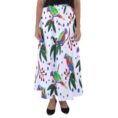 Seamless-pattern-with-parrot Flared Maxi Skirt by nate14shop