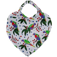 Seamless-pattern-with-parrot Giant Heart Shaped Tote by nate14shop