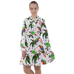 Seamless-pattern-with-parrot All Frills Chiffon Dress by nate14shop