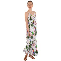 Seamless-pattern-with-parrot Cami Maxi Ruffle Chiffon Dress by nate14shop