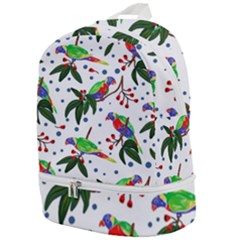 Seamless-pattern-with-parrot Zip Bottom Backpack by nate14shop