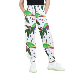 Seamless-pattern-with-parrot Kids  Elastic Waist Pants by nate14shop