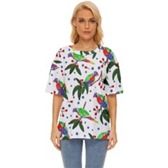 Seamless-pattern-with-parrot Oversized Basic Tee by nate14shop