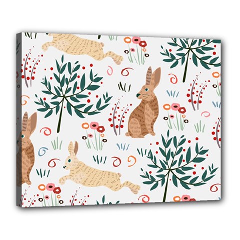 Seamless-pattern-with-rabbit Canvas 20  X 16  (stretched) by nate14shop