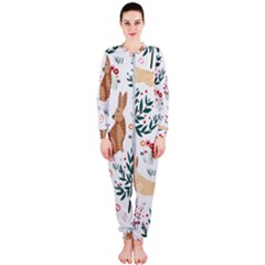 Seamless-pattern-with-rabbit Onepiece Jumpsuit (ladies) by nate14shop