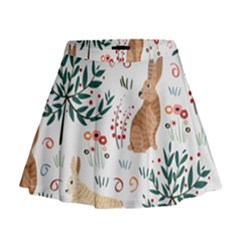 Seamless-pattern-with-rabbit Mini Flare Skirt by nate14shop