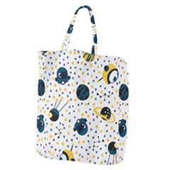 Seamless-pattern-with-spaceships-stars 002 Giant Grocery Tote by nate14shop