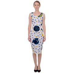 Seamless-pattern-with-spaceships-stars 002 Sleeveless Pencil Dress