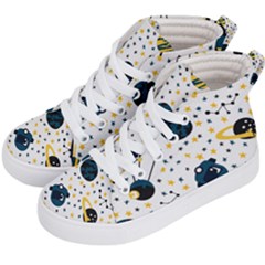 Seamless-pattern-with-spaceships-stars 002 Kids  Hi-Top Skate Sneakers