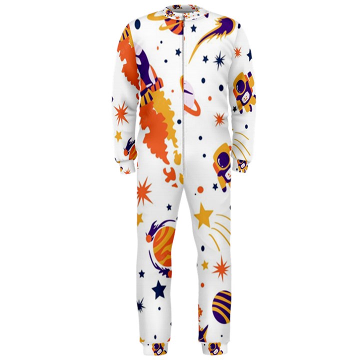 Seamless-pattern-with-spaceships-stars 005 OnePiece Jumpsuit (Men)