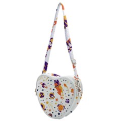 Seamless-pattern-with-spaceships-stars 005 Heart Shoulder Bag by nate14shop