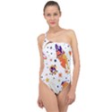 Seamless-pattern-with-spaceships-stars 005 Classic One Shoulder Swimsuit View1