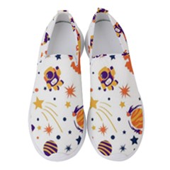 Seamless-pattern-with-spaceships-stars 005 Women s Slip On Sneakers by nate14shop