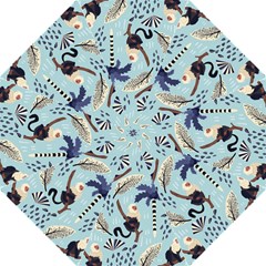 Tropical-leaves-seamless-pattern-with-monkey Folding Umbrellas by nate14shop