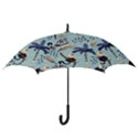 Tropical-leaves-seamless-pattern-with-monkey Hook Handle Umbrellas (Large) View3