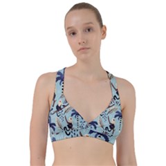 Tropical-leaves-seamless-pattern-with-monkey Sweetheart Sports Bra by nate14shop