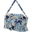 Tropical-leaves-seamless-pattern-with-monkey Canvas Crossbody Bag View2