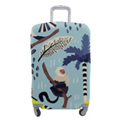 Tropical-leaves-seamless-pattern-with-monkey Luggage Cover (small) by nate14shop