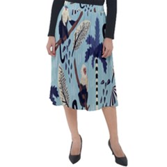 Tropical-leaves-seamless-pattern-with-monkey Classic Velour Midi Skirt  by nate14shop