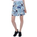 Tropical-leaves-seamless-pattern-with-monkey Tennis Skirt View1