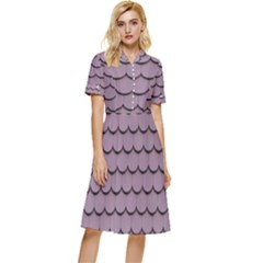 House-roof Button Top Knee Length Dress by nate14shop