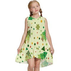 Hand Drawn Christmas Kids  Frill Swing Dress