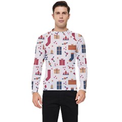 Christmas-gifts-socks-pattern Men s Long Sleeve Rash Guard by nate14shop