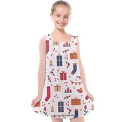 Christmas-gifts-socks-pattern Kids  Cross Back Dress