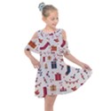 Christmas-gifts-socks-pattern Kids  Shoulder Cutout Chiffon Dress View1