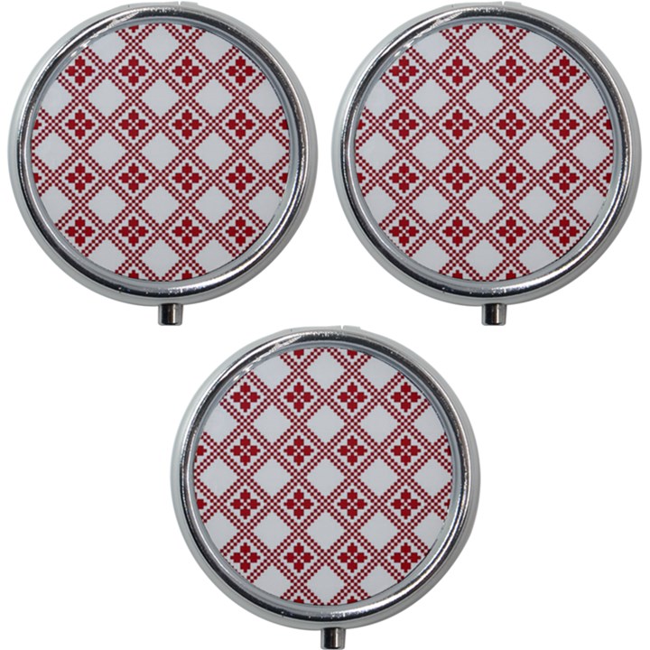 Christmas-pattern-design Mini Round Pill Box (Pack of 3)