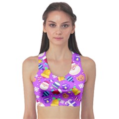 Flat-christmas-pattern-design Sports Bra by nate14shop