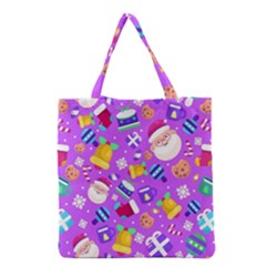 Flat-christmas-pattern-design Grocery Tote Bag