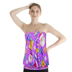 Flat-christmas-pattern-design Strapless Top by nate14shop