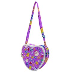 Flat-christmas-pattern-design Heart Shoulder Bag by nate14shop