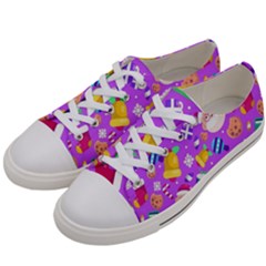 Flat-christmas-pattern-design Women s Low Top Canvas Sneakers by nate14shop