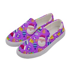 Flat-christmas-pattern-design Women s Canvas Slip Ons by nate14shop