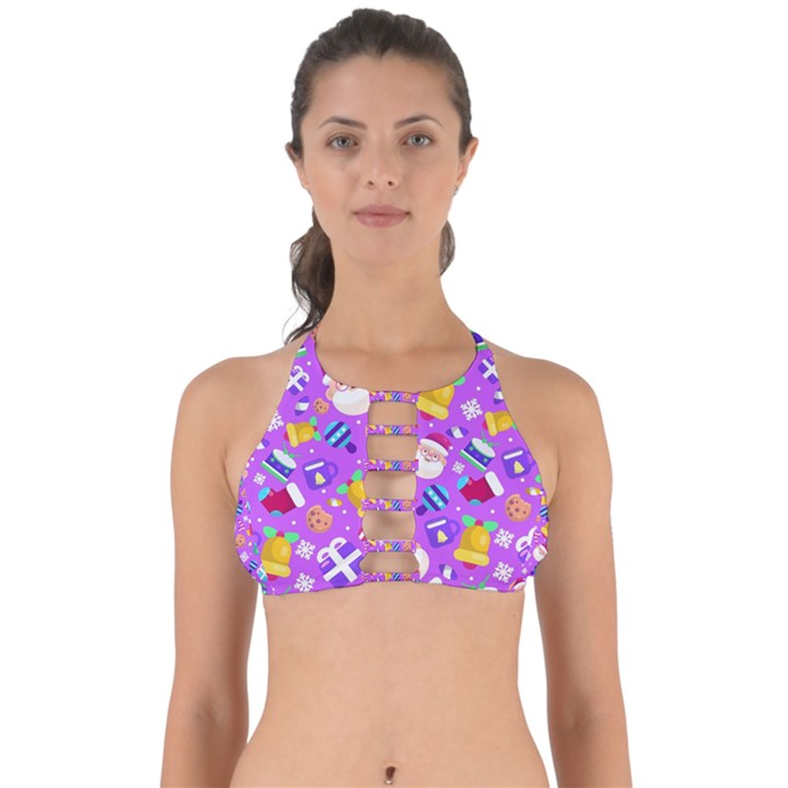 Flat-christmas-pattern-design Perfectly Cut Out Bikini Top