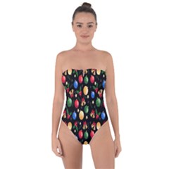 Gradient-christmas-pattern-design Tie Back One Piece Swimsuit