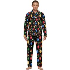 Gradient-christmas-pattern-design Men s Long Sleeve Velvet Pocket Pajamas Set by nate14shop