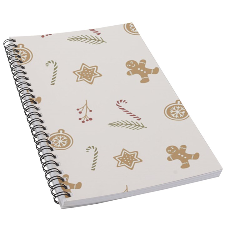 Hand-drawn-christmas-pattern 5.5  x 8.5  Notebook