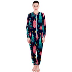 Hand-drawn-flat-christmas-pattern Onepiece Jumpsuit (ladies) by nate14shop