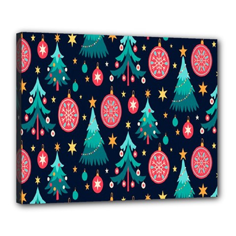 Hand-drawn-flat-christmas-pattern Canvas 20  X 16  (stretched) by nate14shop