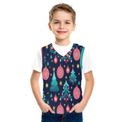 Hand-drawn-flat-christmas-pattern Kids  Basketball Tank Top by nate14shop