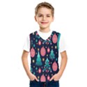 Hand-drawn-flat-christmas-pattern Kids  Basketball Tank Top View1