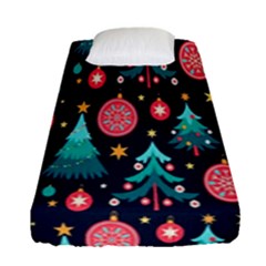 Hand-drawn-flat-christmas-pattern Fitted Sheet (single Size) by nate14shop