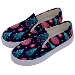 Hand-drawn-flat-christmas-pattern Kids  Canvas Slip Ons by nate14shop