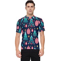 Hand-drawn-flat-christmas-pattern Men s Short Sleeve Rash Guard by nate14shop