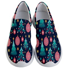 Hand-drawn-flat-christmas-pattern Women s Lightweight Slip Ons by nate14shop