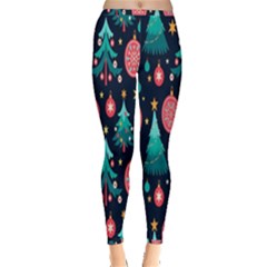 Hand-drawn-flat-christmas-pattern Inside Out Leggings by nate14shop